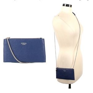 SORIAL Chain Crossbody Bag ~ Blue ~ Silver Hardware ~ Minimalist